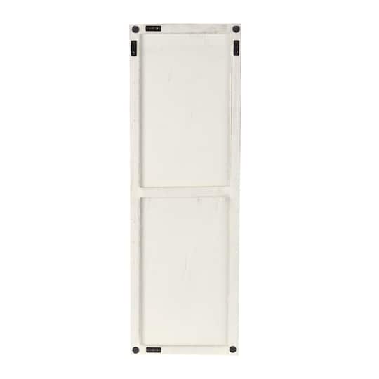 48" x 16" White Geometric Handmade Abstract Spotted Panel Wall Décor